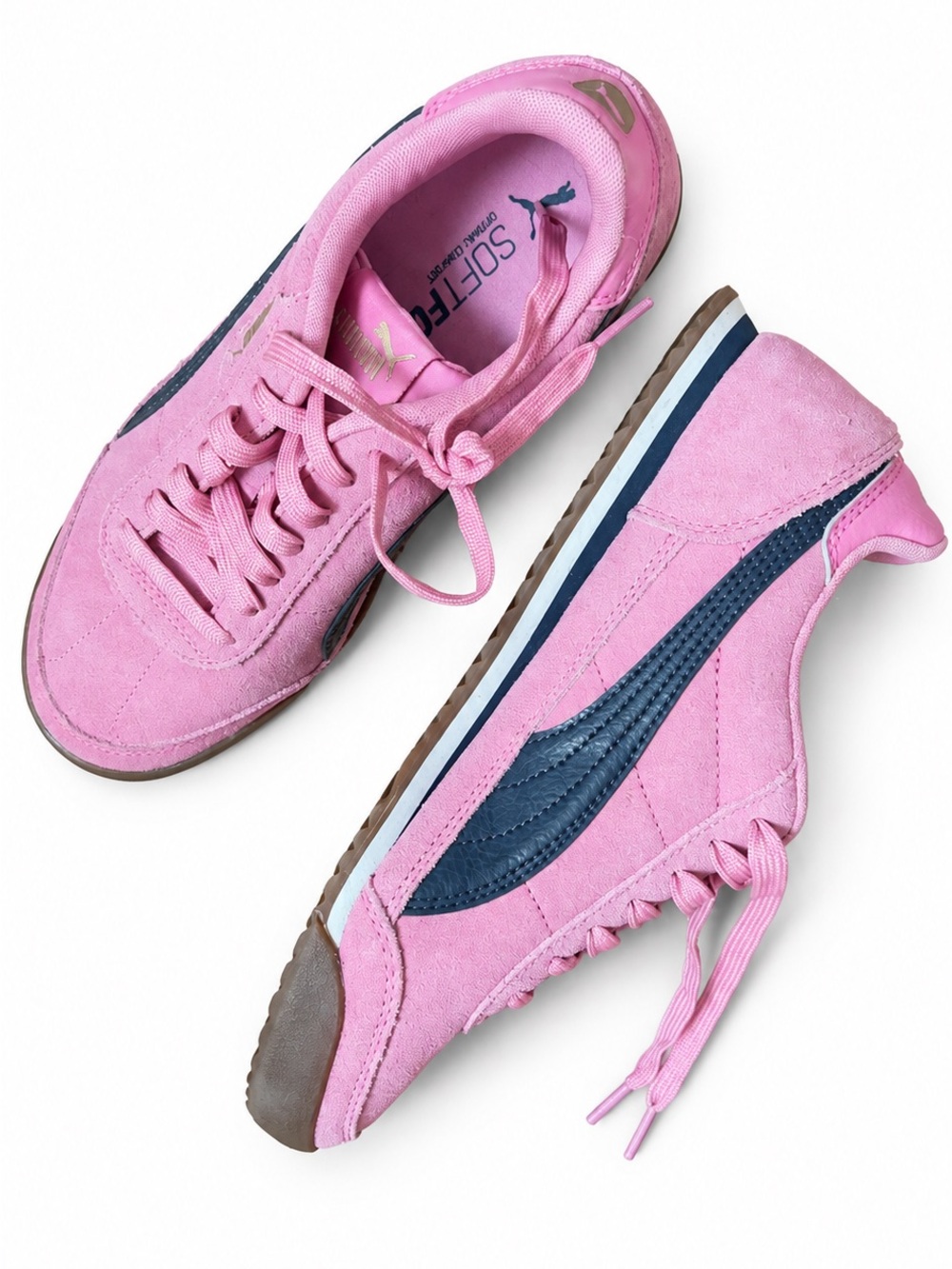 PUMA Turino II Women’s Pink Navy Suede Sneakers Shoes Size 8 403048-11